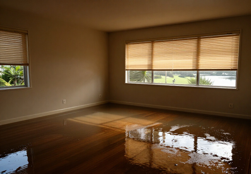Water-damaged commercial office in Zetland before drying