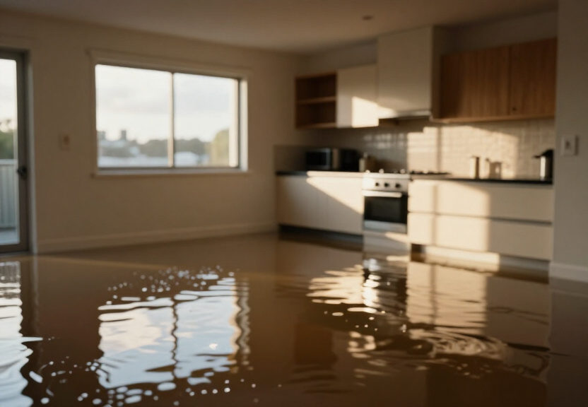 Flooded basement in Zetland heritage home before cleanup